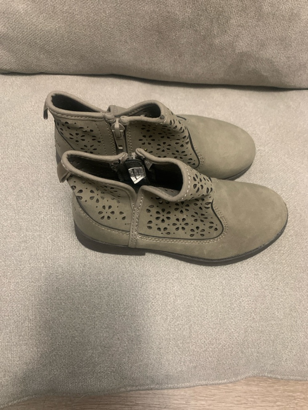 OshKosh B'gosh Olive Green Perforated Ankle Booties